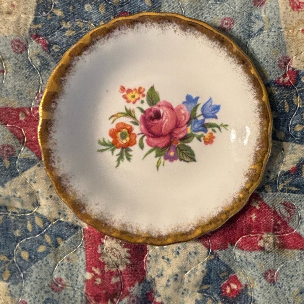 Adderley English Floral Bone China Trinket Dish